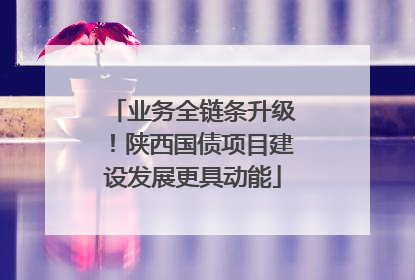 业务全链条升级！陕西国债项目建设发展更具动能